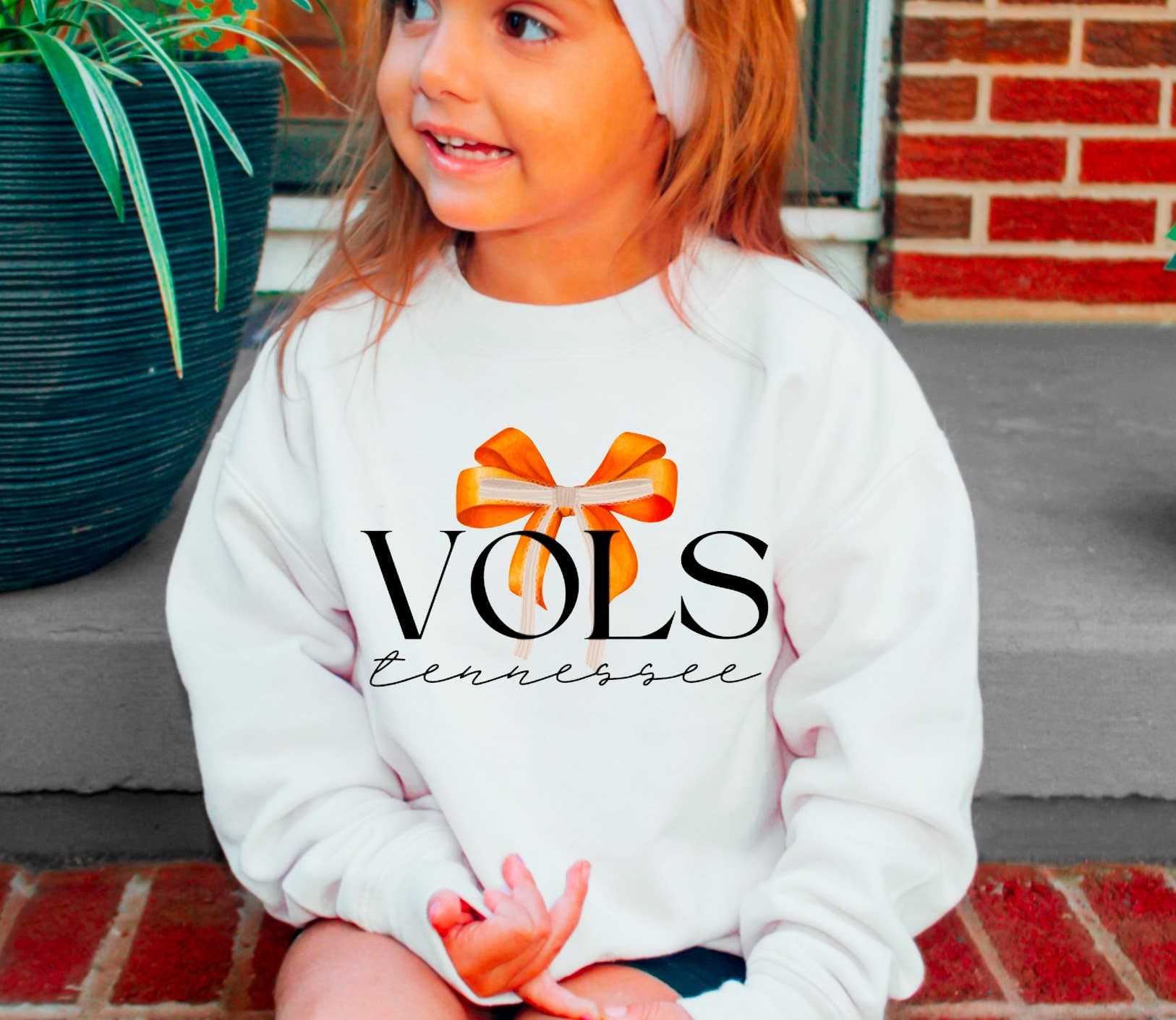 YOUTH Preppy Tennessee Vols Coquette Bow Sweatshirt Kids