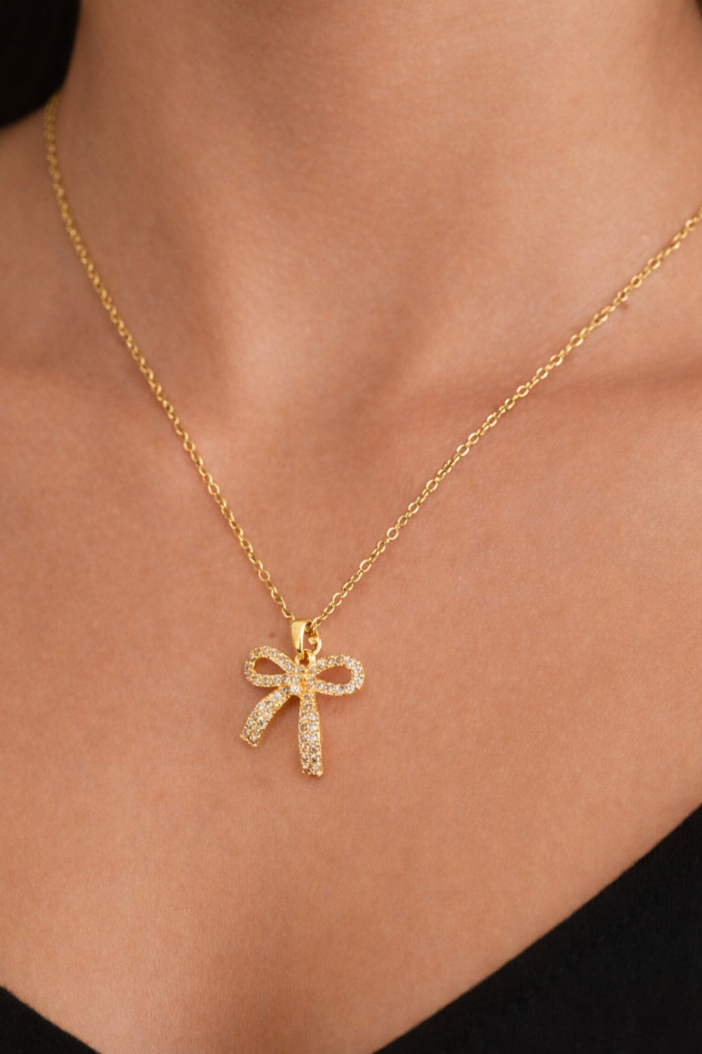 Gold Bow Pendant