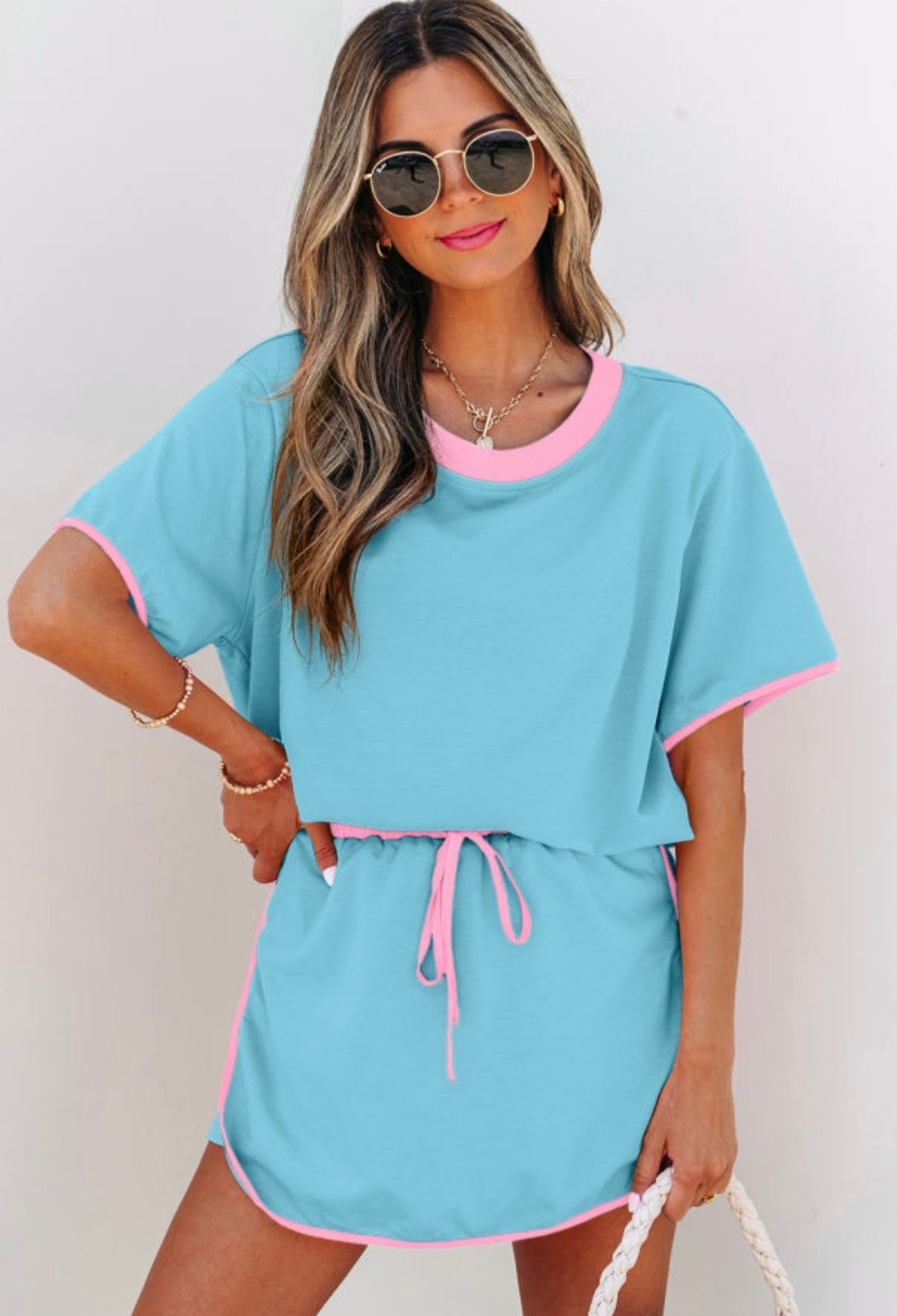 Bright Blue & Pink Matching Set