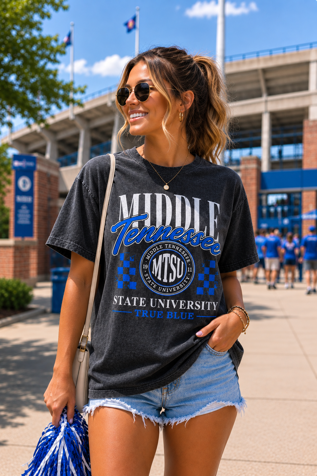 Middle Tennessee State University Checkered T-Shirt
