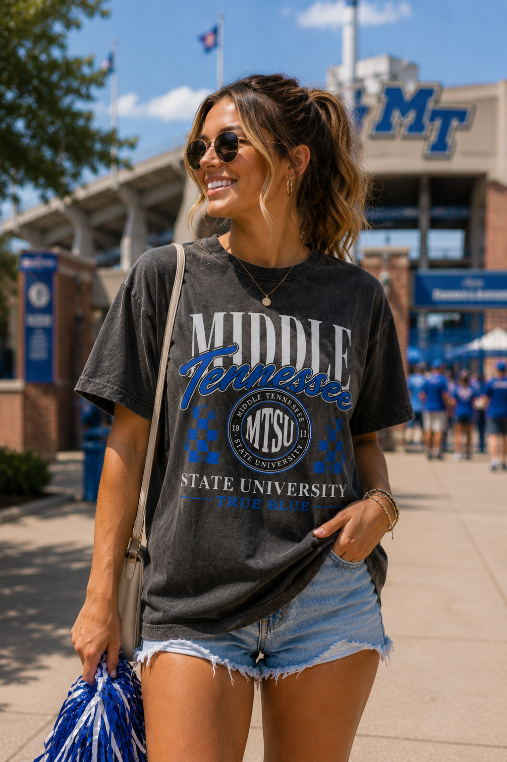 Middle Tennessee State University Checkered T-Shirt