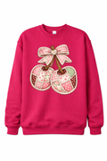 Adult Pink Patch Cherries Sweatshirt